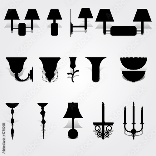 Photography Set luxury wall lamps, vector