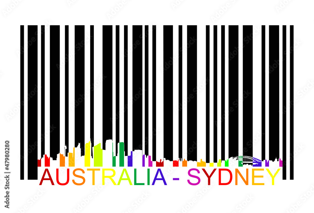 Australia Sydney barcode, vector Australia Sydney barcode, vector