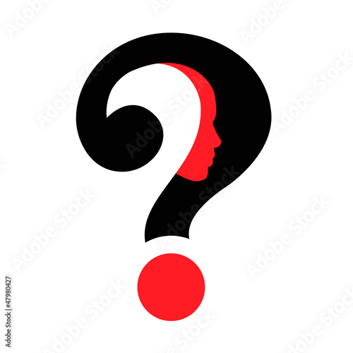 question mark human head symbol, vector