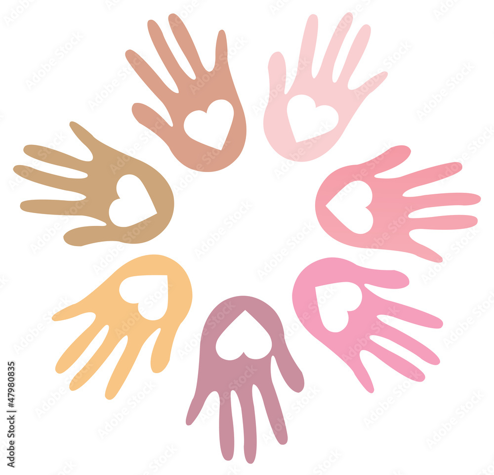 Fototapeta premium Hands with heart shape on white background