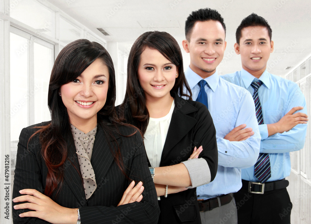 man and woman office worker smiling man and woman office worker smiling