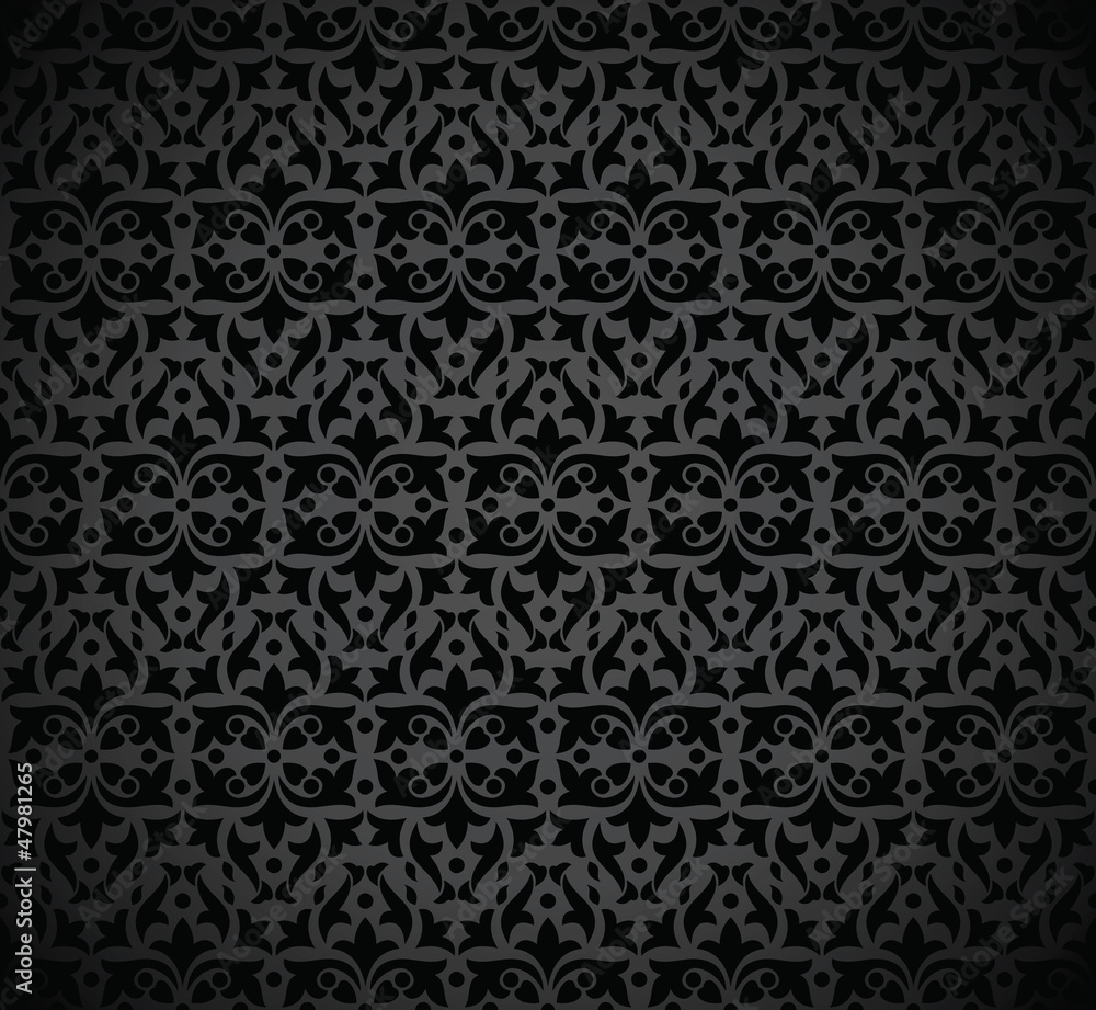 Seamless royal black wallpaper design Stock Vector Adobe Stock