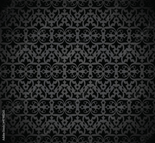 Seamless royal black wallpaper design