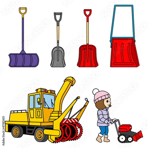 Snow removal tool, shovel and Snowplow