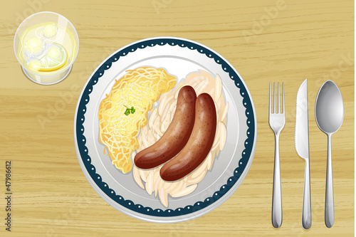Sausages with spaetzle