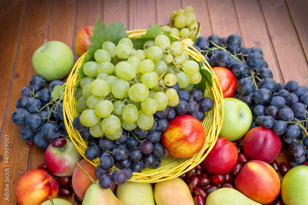Organic fruits on the table Organic fruits on the table