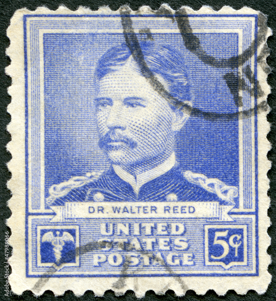 USA - 1940: shows portrait of Dr. Walter Reed, series Scientists Stock