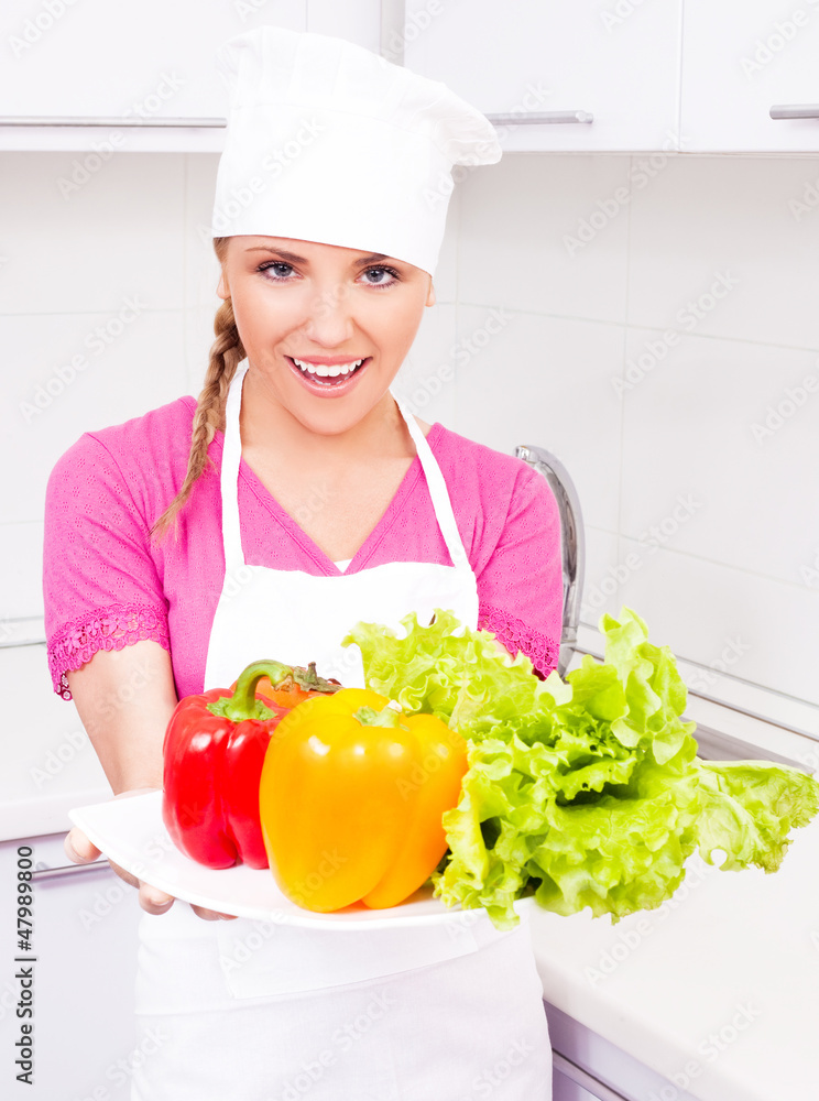 woman with vegetables woman with vegetables