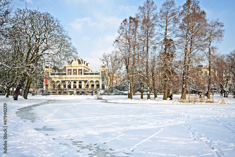 Fototapeta premium Medieval house in Vondelpark Amsterdam Netherlands