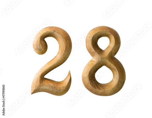 Wooden numeric 28 photo