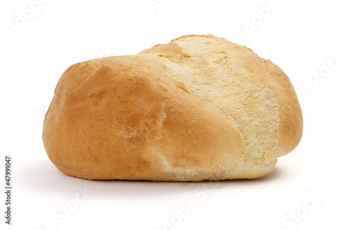 single bread on a white background