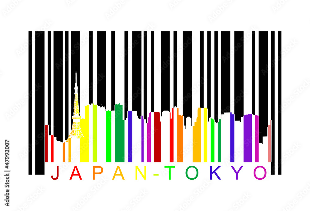 japan tokyo barcode, vector japan tokyo barcode, vector