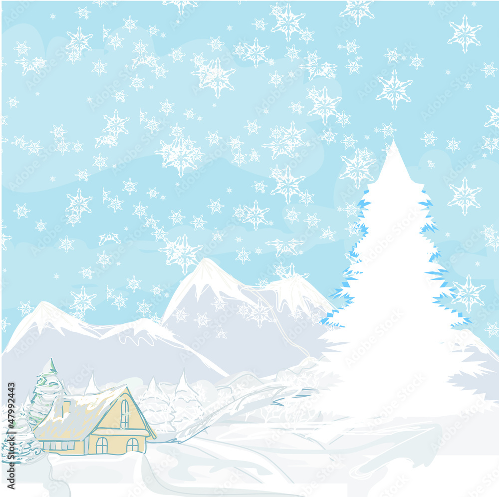 winter landscape - vector winter landscape - vector