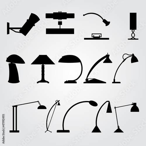 Set modern table lamps, vector
