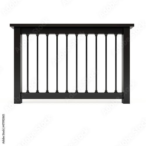 Obraz na plátně Black metal railing with metal balusters