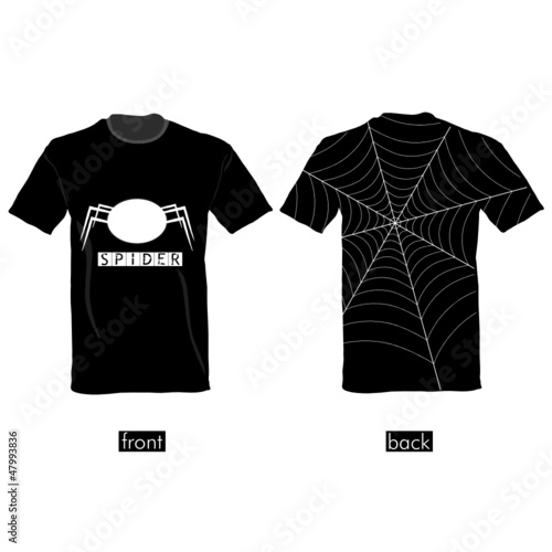 t-shirt with spider web vector illustration