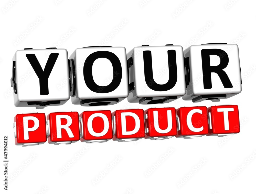 3D Your Product Button Click Here Block Text