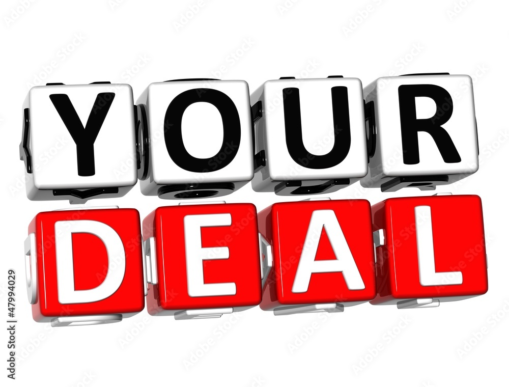 3D Your Deal Button Click Here Block Text 3D Your Deal Button Click Here Block Text