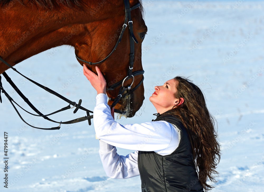 Obraz premium Girl with a horse
