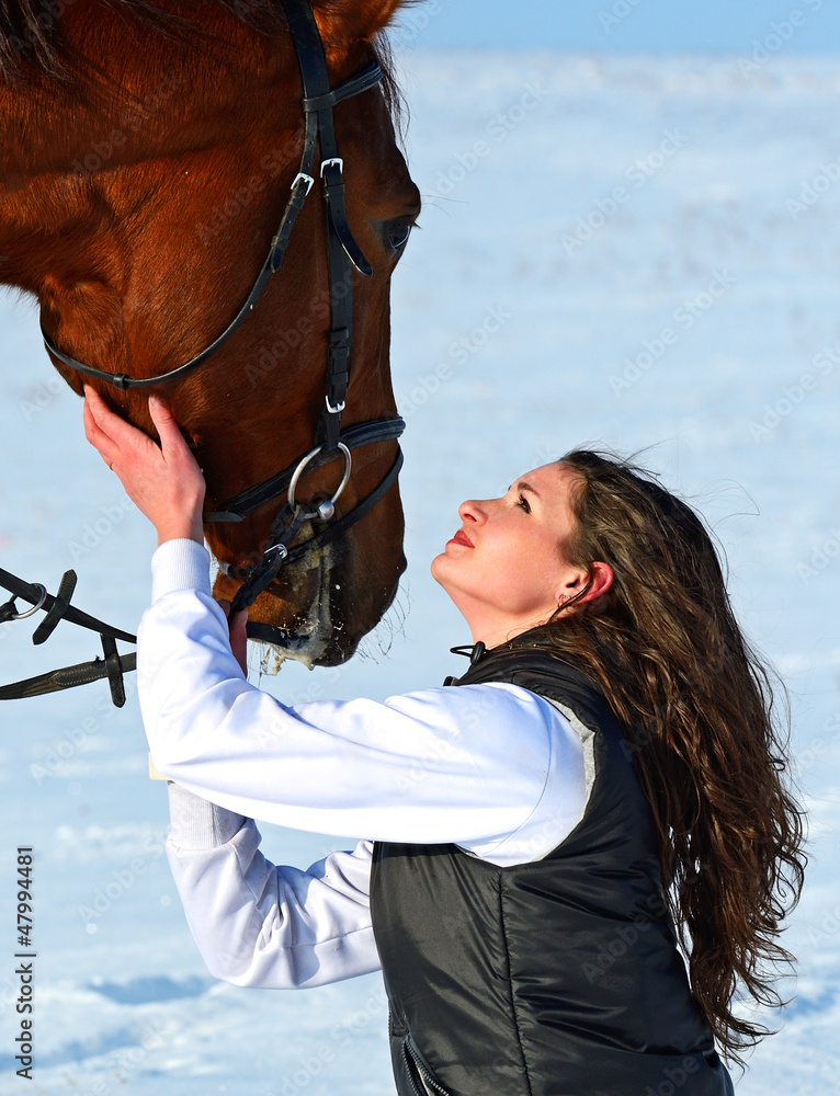 Obraz premium Girl with a horse