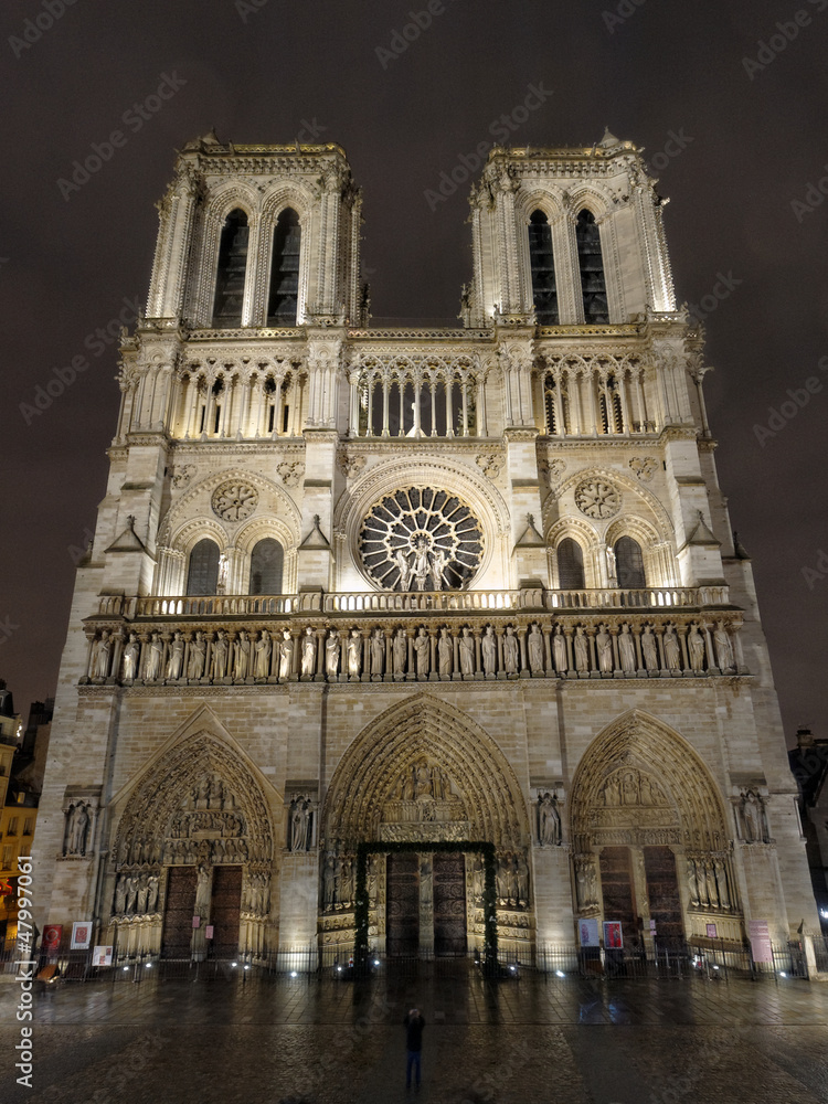 Notre Dame by Night, Paris, France