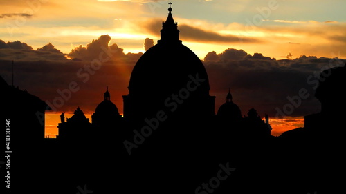 Italy Vatican city St Peter basilica sunrise photo