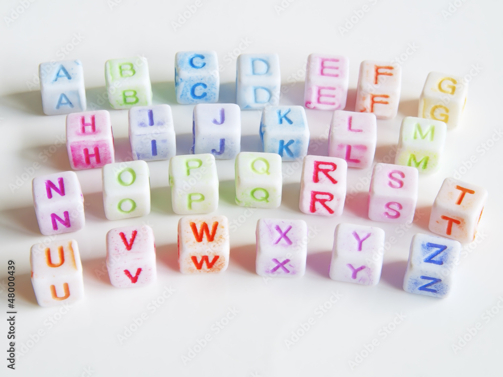 Image of various colorful blocks with the alphabet Image of various colorful blocks with the alphabet