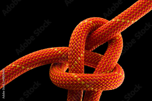 rope knot isolated on black background