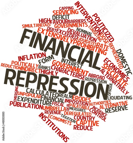 Tableau sur toile Word cloud for Financial repression