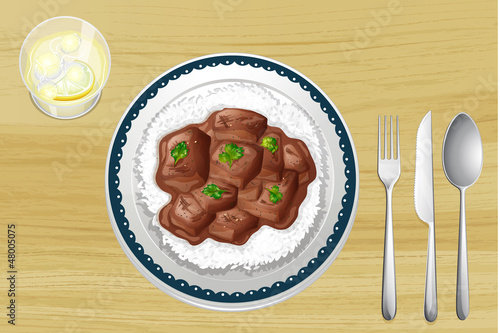 Pork stew with rice