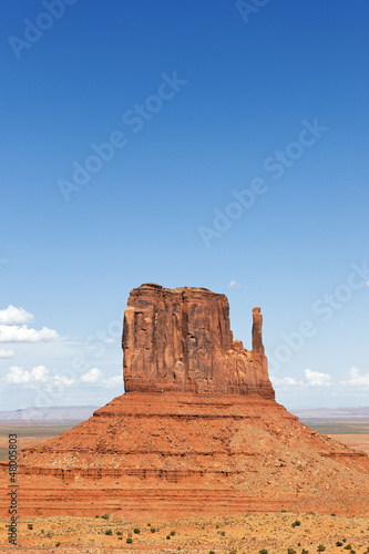 vertical view of famous Monument Valley