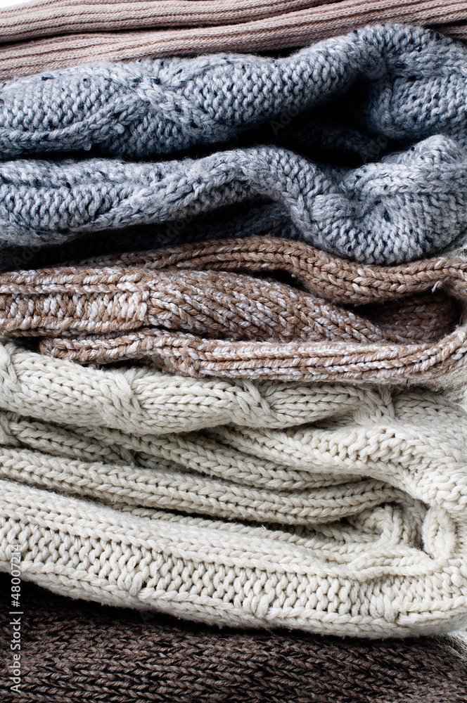 Texture of warm knitted sweaters Texture of warm knitted sweaters