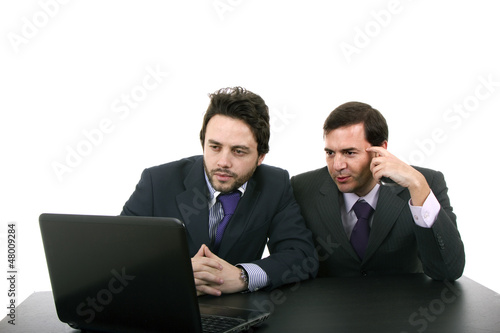 Two business men with laptop computer