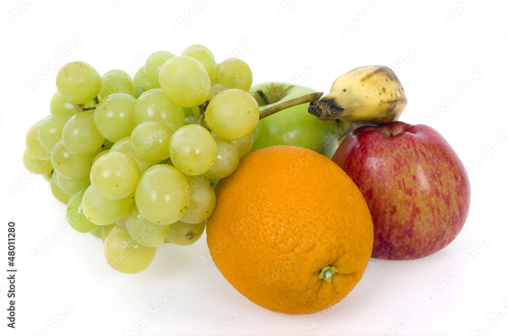 Fruits isolated over a white background Fruits isolated over a white background