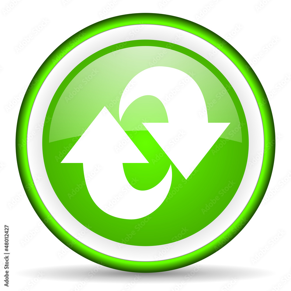 rotate green glossy icon on white background rotate green glossy icon on white background