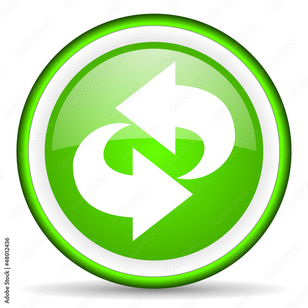 rotate green glossy icon on white background rotate green glossy icon on white background