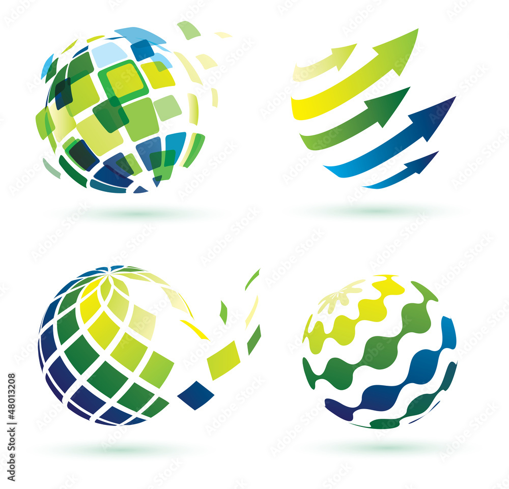 abstract globe icons