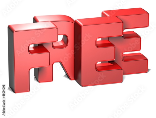 3D Word Free on white background photo