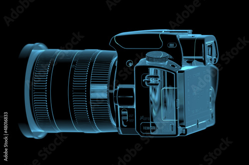 Profesional DSLR camera  isolated on black