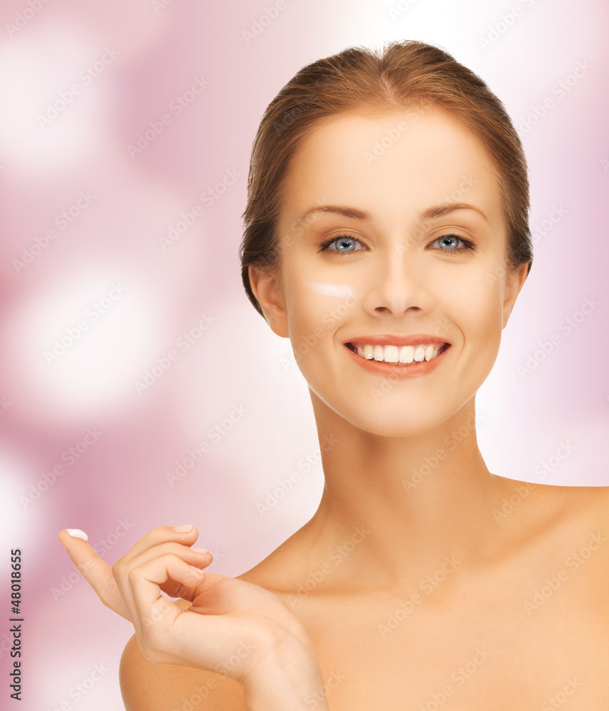 beautiful woman with moisturizing creme drop beautiful woman with moisturizing creme drop