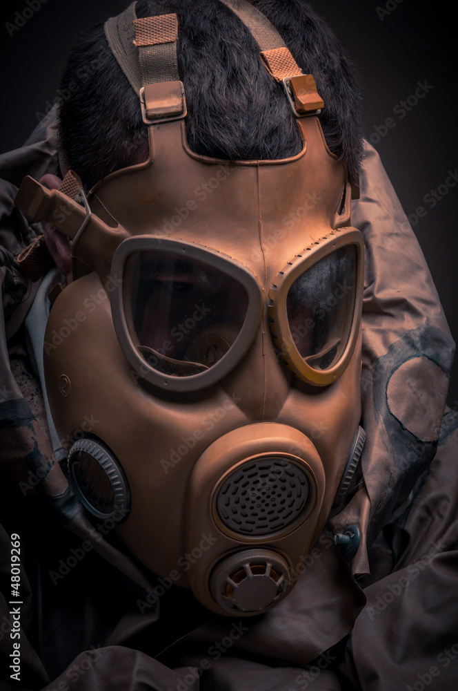 Man in protective suit