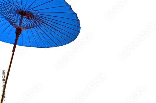 Thai traditional umbrella isolated on white background. Right sp