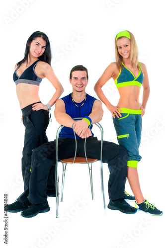 group of proud fitness instructors