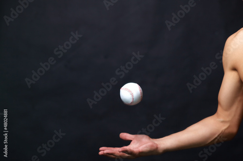 Playing with baseball ball