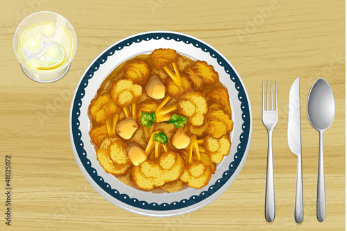 A food in a dish