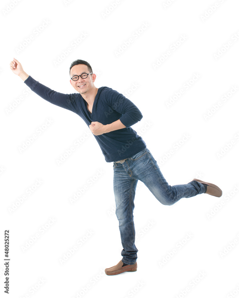 asian man celebrating success asian man celebrating success