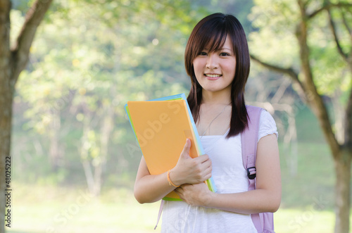 asian college girl sitting