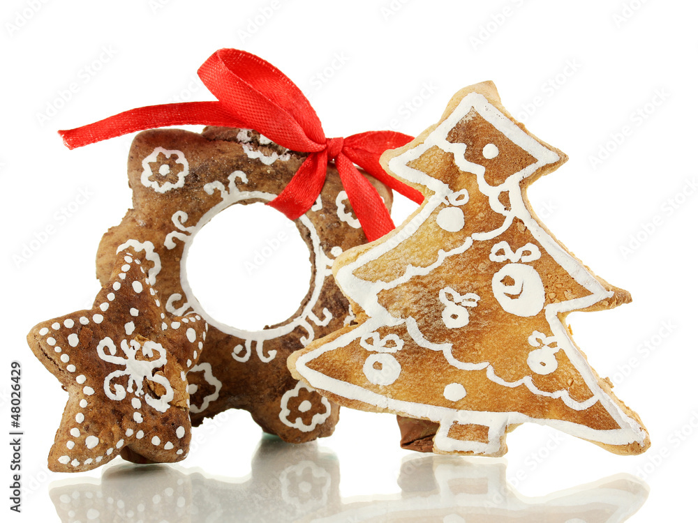 Christmas cookies isolated on white