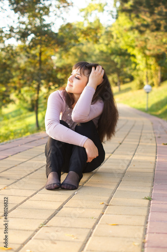 young girl on a walk