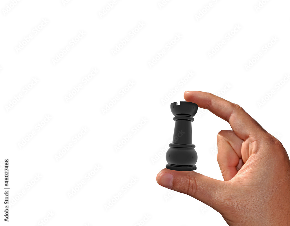 Male hand holding check 3D - Tower Male hand holding check 3D - Tower
